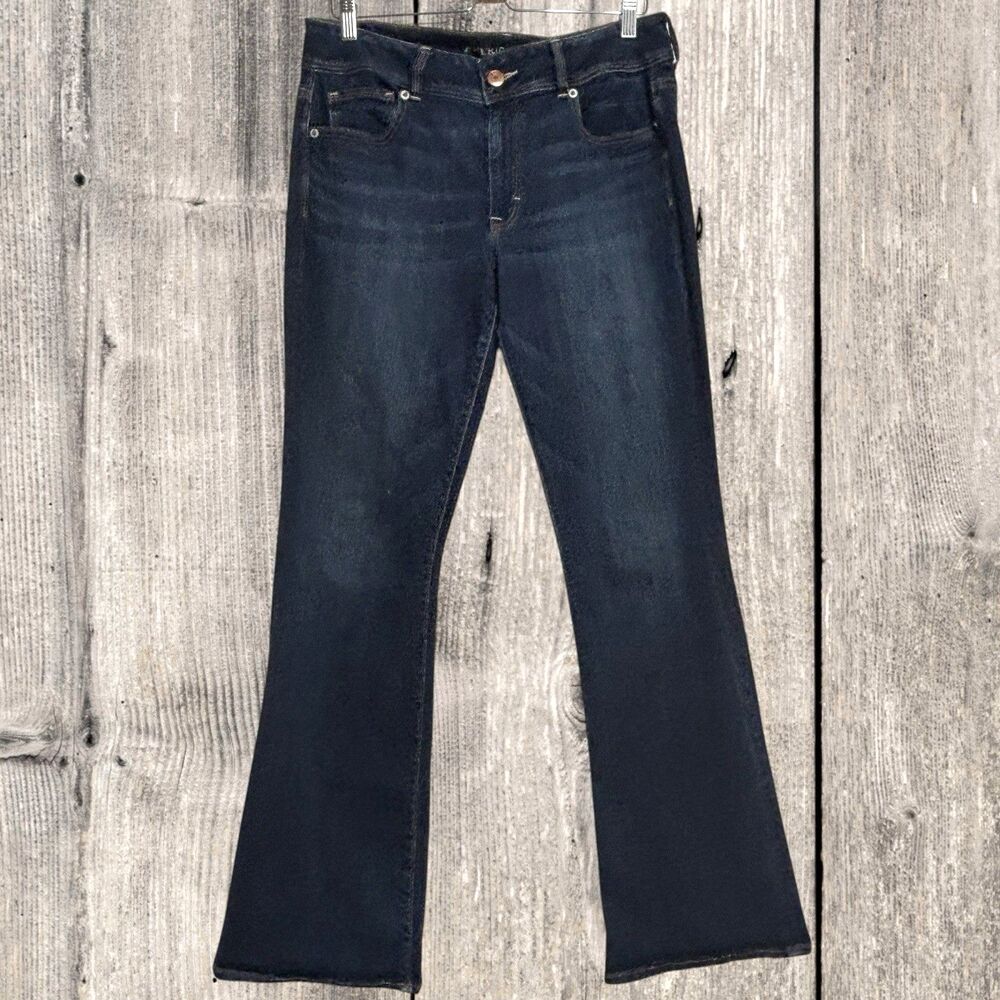 American Eagle Outfitters Jeans Women 14L Kick Boot Dark Wash Super Stretch